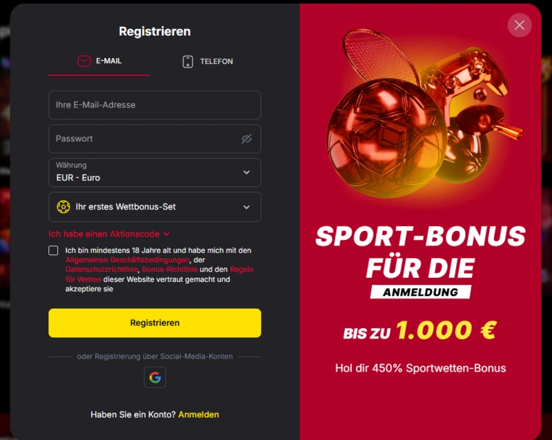 vulkanspiele registration page